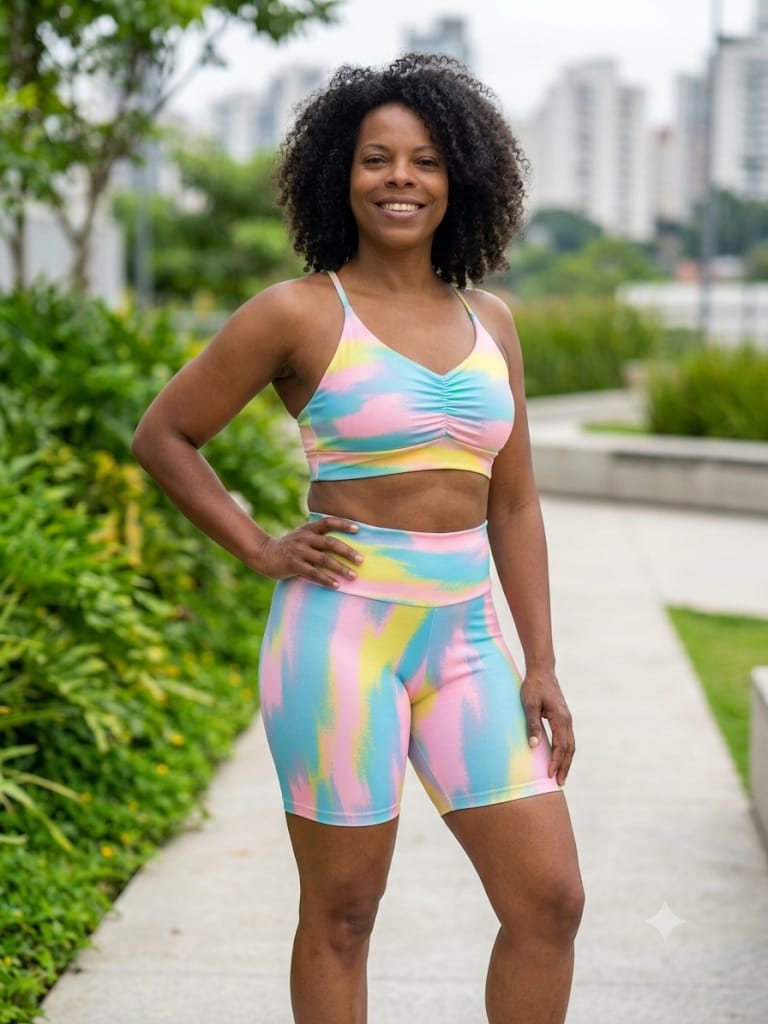 Conjunto Fitness Feminino Algodão Doce M G Outlet Verde