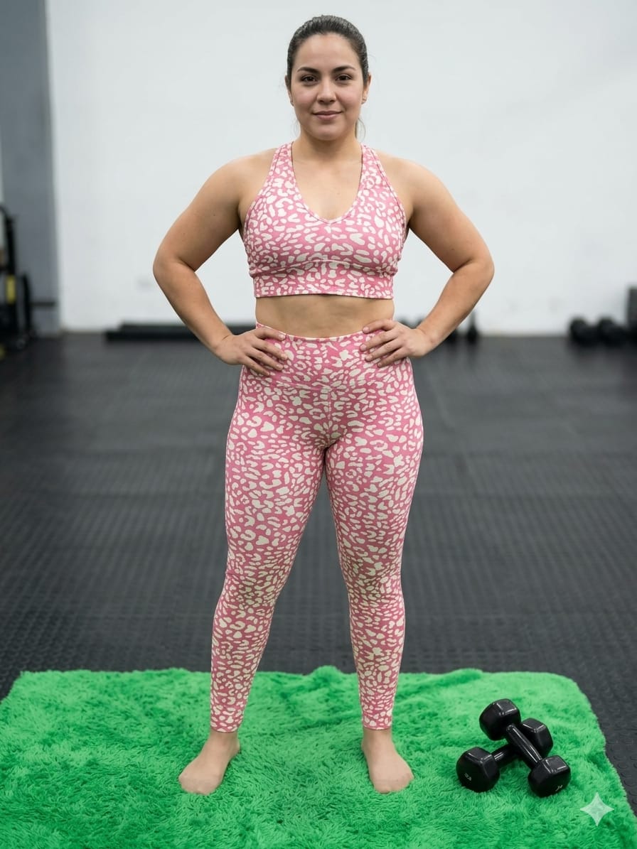 Conjunto Fitness Feminino Calça GG Estampa Onça Outlet Rosa