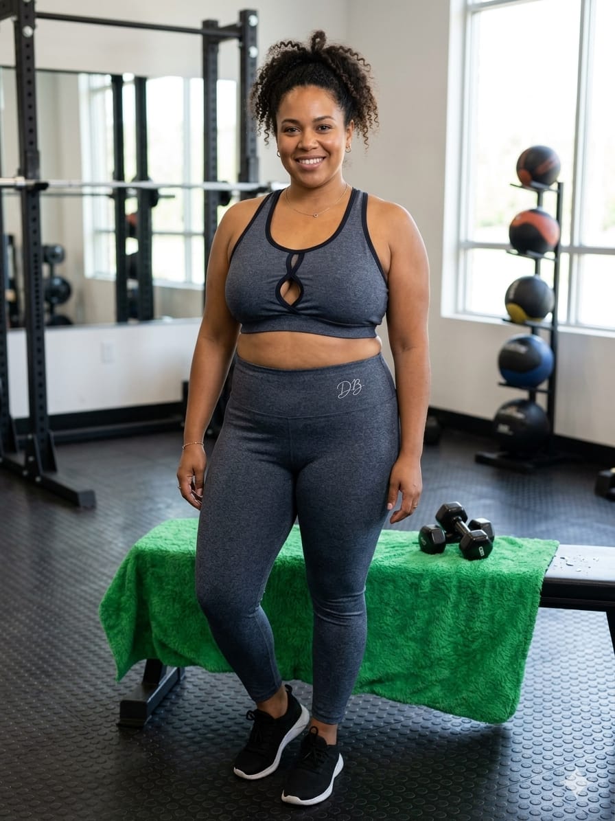 Conjunto Fitness Feminino GG Calça Cinza Escuro Outlet Cinza