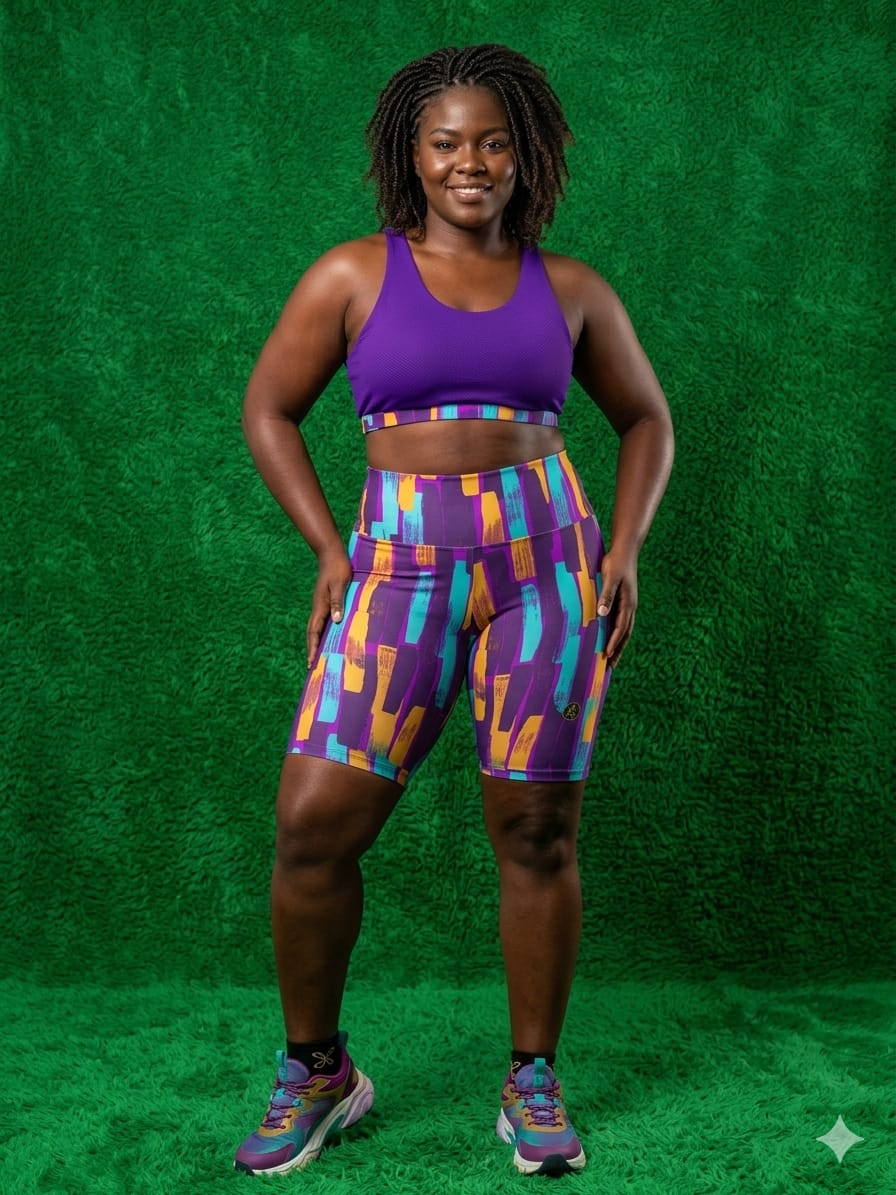 Conjunto Fitness Feminino Roxo Colorido GG Outlet Roxo