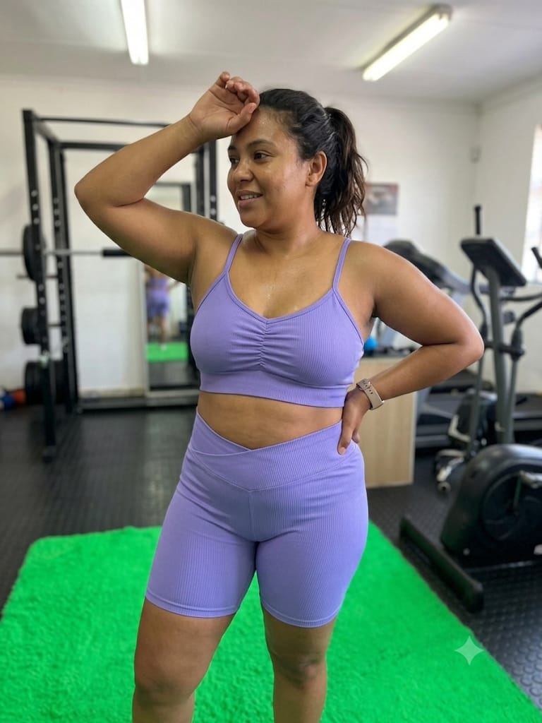 Conjunto Fitness Feminino Roxinho GG Outlet