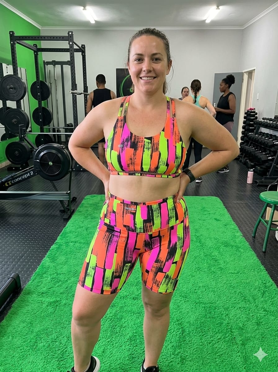Conjunto Fitness Feminino Colorido Laranja M Outlet Laranja