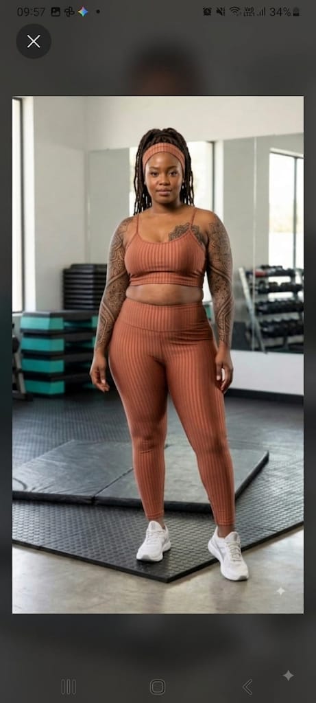 Conjunto Fitness Feminino Marrom 3D G Outlet