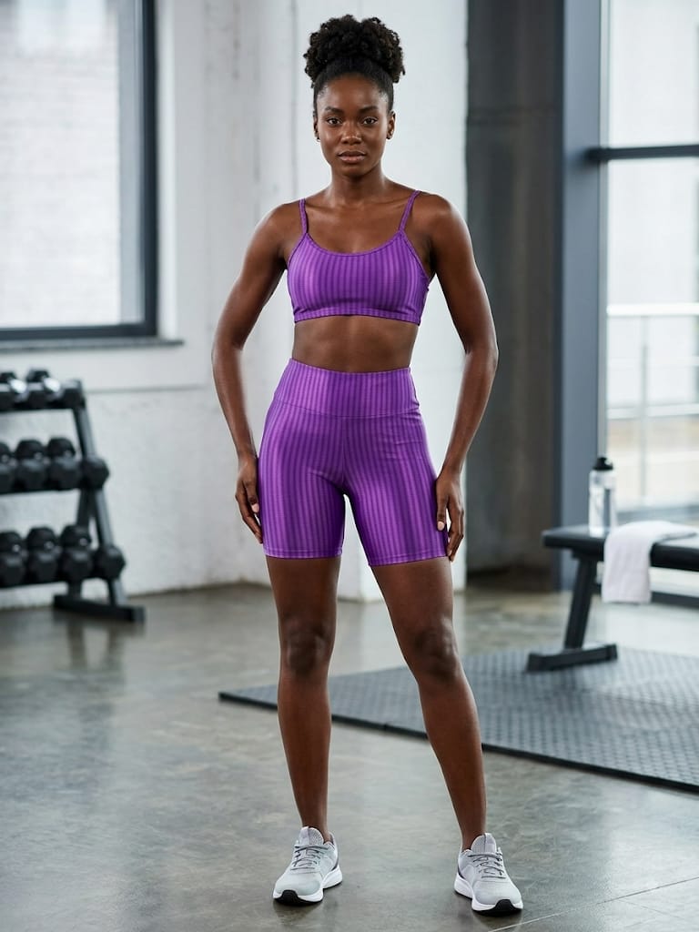 Conjunto Fitness Feminino 3D Roxinho P Outlet